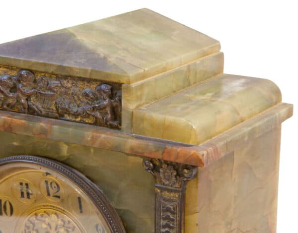 Victorian Green Onyx mantel clock Antique Clocks 5