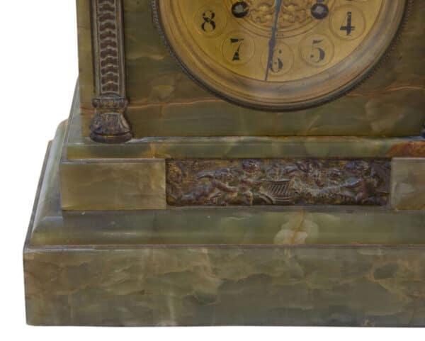 Victorian Green Onyx mantel clock - Image 2