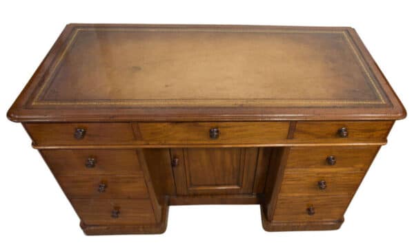 Victorian Mahogany Kneehole Desk c1870 - Image 6