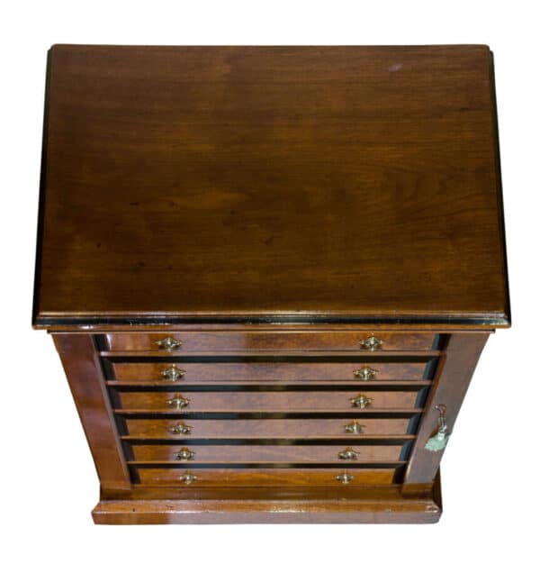 Walnut, amboyna and ebonised wellington chest c1870 - Image 4