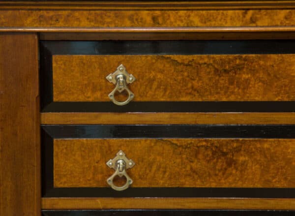 Walnut, amboyna and ebonised wellington chest c1870 - Image 8
