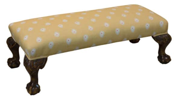 Walnut framed long stool