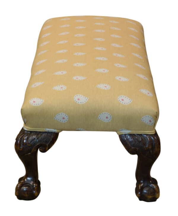Walnut framed long stool - Image 4