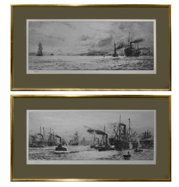 William Lionel Wylie – pair of etchings Antique Art 3