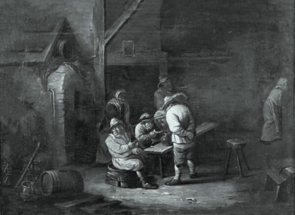 Tavern Interior Circle Of David Teniers The Younger 17th -18th Oil Portrait Paintings On Oak Panel - Image 3