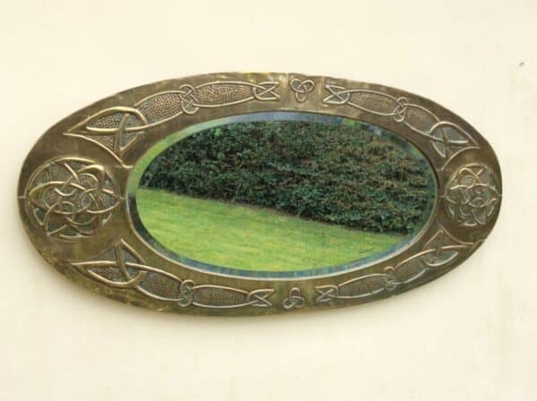 Arts and Crafts Glasgow School Brass Mirror