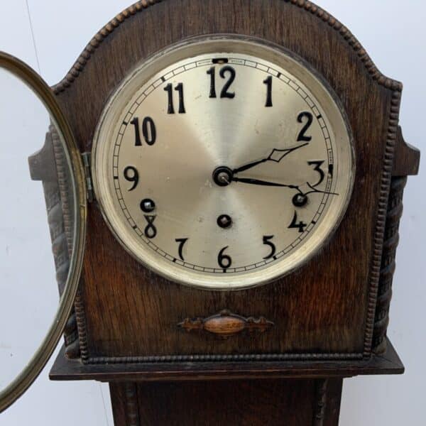 Grandmother Clock oak cased with barley twist Columns Miscellaneous 9
