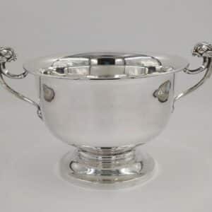Antique Sterling Solid Silver Dolphin Handle Bowl 637g Antique Silver Antique Silver