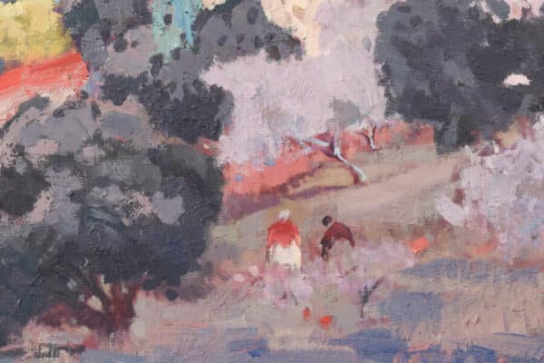 Josep Mas Pou – Almond Blossom Landscape blossom Antique Art 6