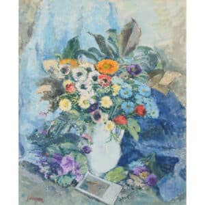 Still Life with Flowers and Photograph fine art Antique Art