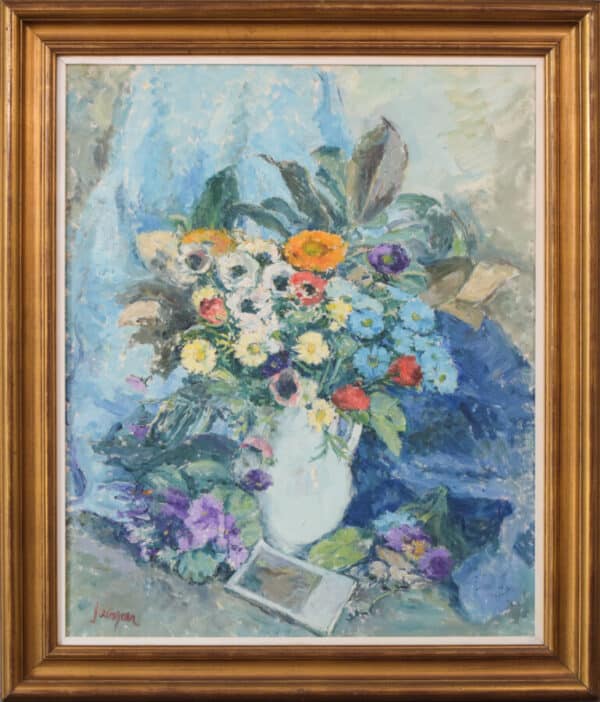 Still Life with Flowers and Photograph fine art Antique Art 5
