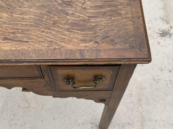 Lowboy oak with mahogany feather bounding Antique Furniture 5