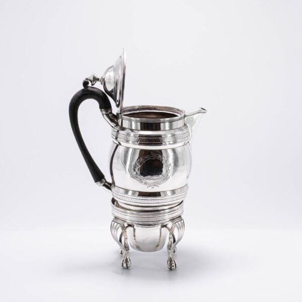 1799 Georgian Solid Silver Coffee Pot on Stand with Burner Antique Biggin - Image 2
