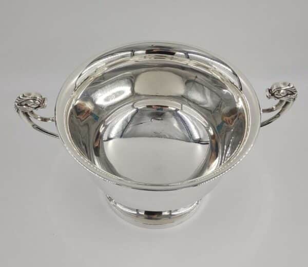 Antique Sterling Solid Silver Dolphin Handle Bowl 637g - Image 4