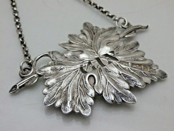 Antique 1853 Sterling Solid Silver GIN Vine Leaf Wine Label Ticket - Image 2