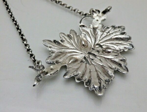 Antique 1853 Sterling Solid Silver GIN Vine Leaf Wine Label Ticket - Image 3