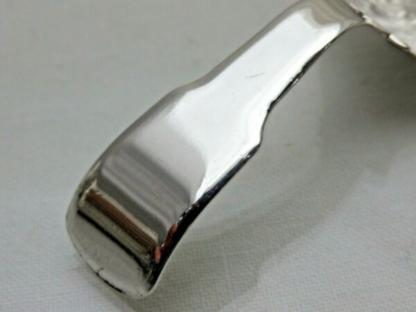 Georgian Sterling Solid Silver Tea Caddy Spoon 1813 Tea Leaf Design - Image 3