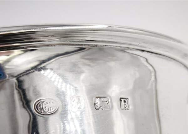Antique Sterling Solid Silver Dolphin Handle Bowl 637g - Image 6