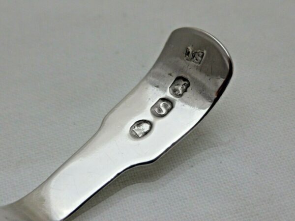 Georgian Sterling Solid Silver Tea Caddy Spoon 1813 Tea Leaf Design Antique Silver Antique Silver 4