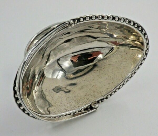 Antique Sterling Solid Silver Small Sugar Basket with Swing Handle - Image 7