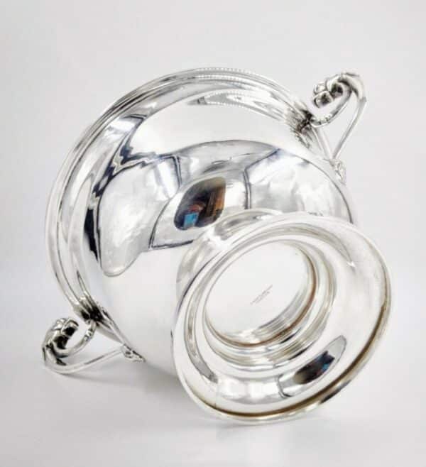 Antique Sterling Solid Silver Dolphin Handle Bowl 637g - Image 7