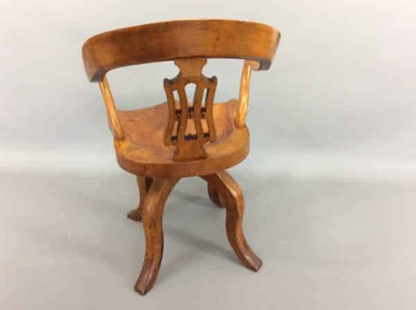 Late Victorian Elm & Ash Swivel Desk Chair - Image 4