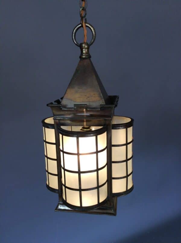Large Arts and Crafts Brass Lantern Arts and Crafts Antique Lighting 3