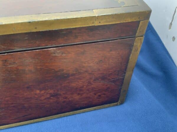 Military Writing slope, circa 1760 brass bound Mahogany. - Image 6