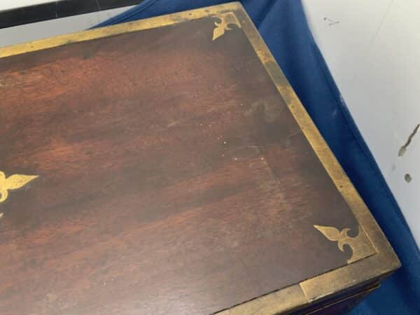 Military Writing slope, circa 1760 brass bound Mahogany. - Image 4