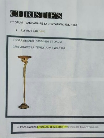 Et Daum Lampadire La Tentation (EDGAR BRANDT 1880-1960 Antique Lighting 5