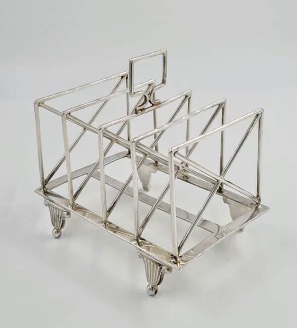 Antique Solid Silver Large Toast Rack 1900 210g Dr Christopher Dresser Antique Silver Antique Silver 3