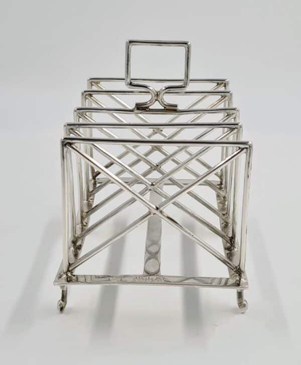 Antique Solid Silver Large Toast Rack 1900 210g Dr Christopher Dresser Antique Silver Antique Silver 4