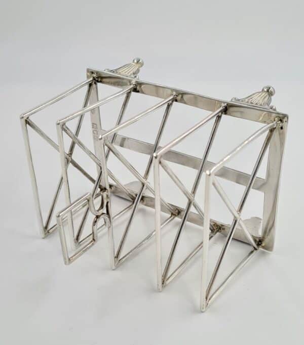 Antique Solid Silver Large Toast Rack 1900 210g Dr Christopher Dresser - Image 6