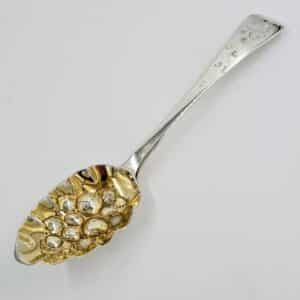Georgian Antique Solid Silver Large Berry Spoon 1826 Antique Silver Antique Silver