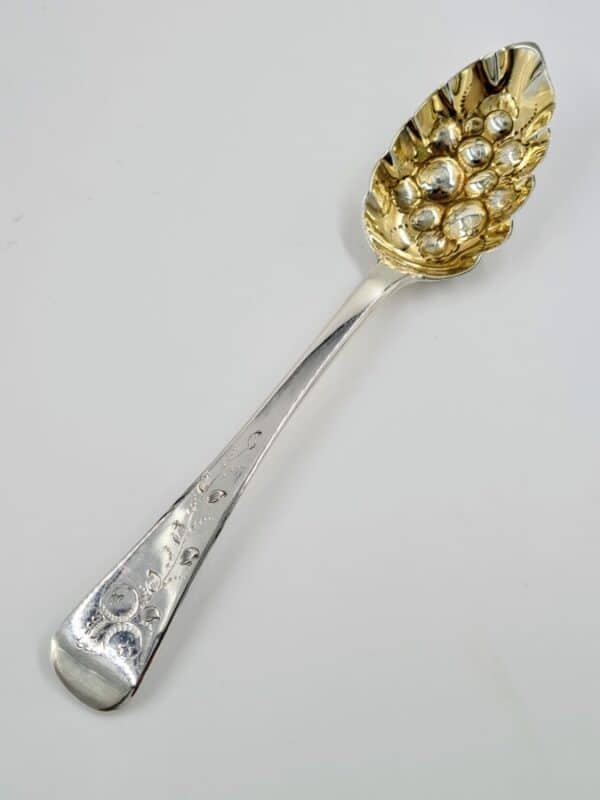 Georgian Antique Solid Silver Large Berry Spoon 1826 Antique Silver Antique Silver 9