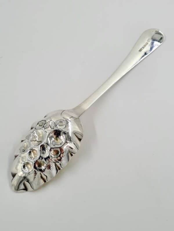 Georgian Antique Solid Silver Large Berry Spoon 1826 - Image 5