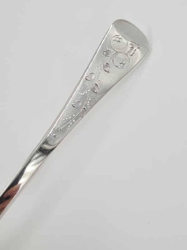 Georgian Antique Solid Silver Large Berry Spoon 1826 - Image 3
