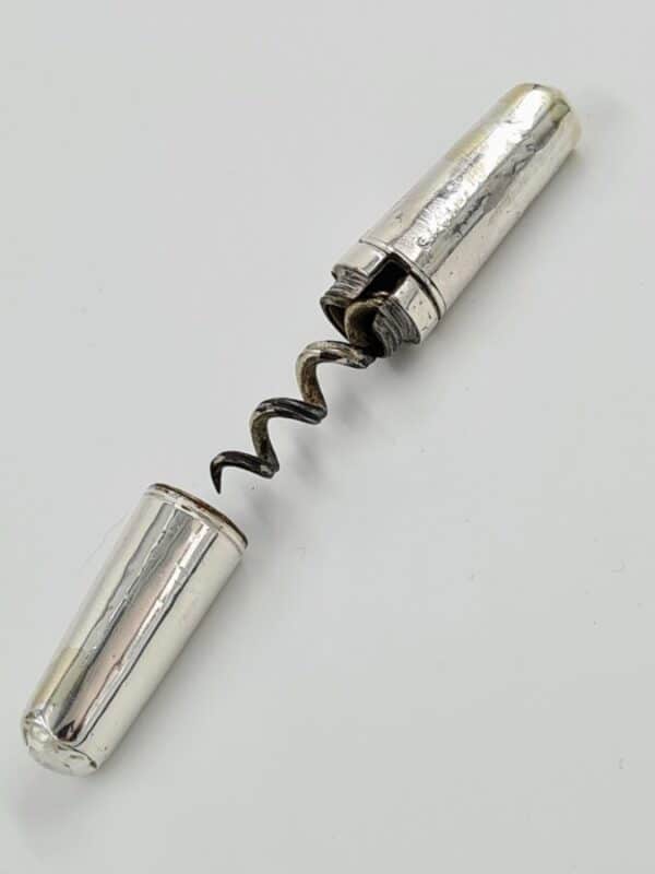 Antique Sterling Solid Silver Pocket Corkscrew 1906 - Image 3