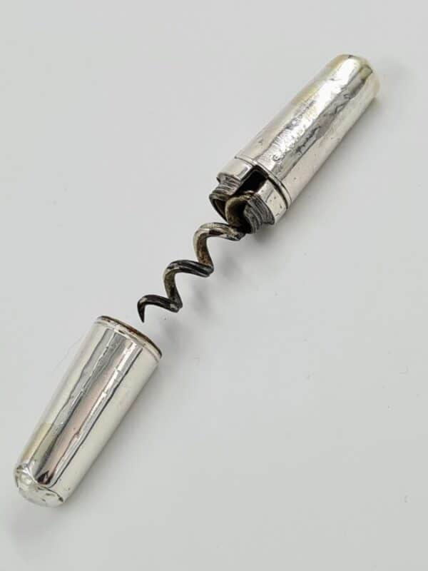 Antique Sterling Solid Silver Pocket Corkscrew 1906 Antique Silver Antique Silver 5