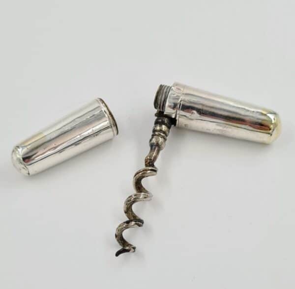 Antique Sterling Solid Silver Pocket Corkscrew 1906 Antique Silver Antique Silver 6