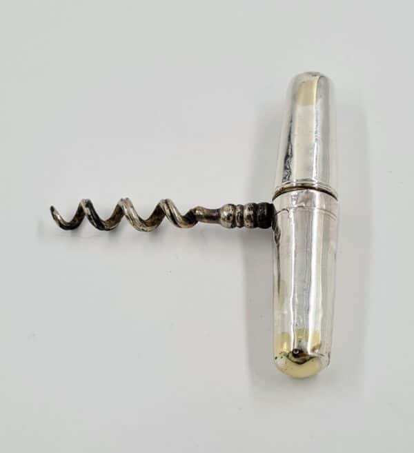 Antique Sterling Solid Silver Pocket Corkscrew 1906 - Image 6