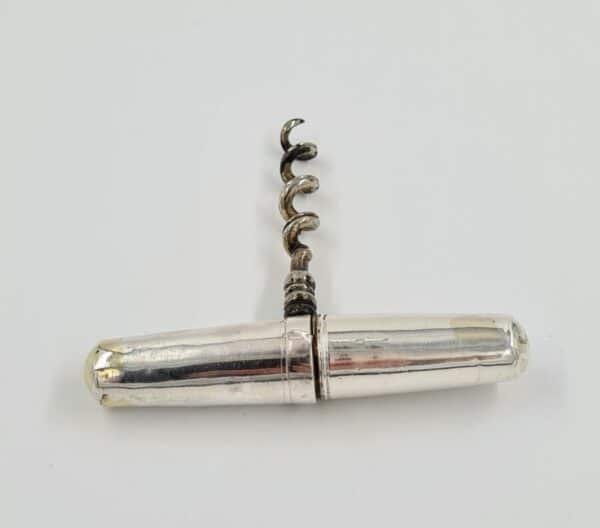 Antique Sterling Solid Silver Pocket Corkscrew 1906 Antique Silver Antique Silver 9