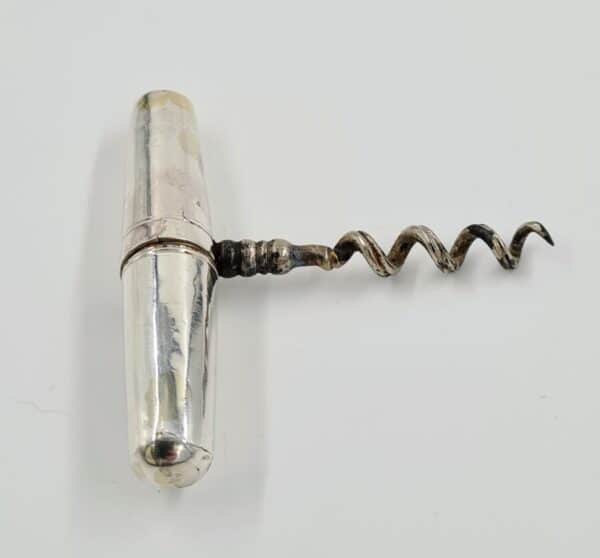 Antique Sterling Solid Silver Pocket Corkscrew 1906 - Image 8