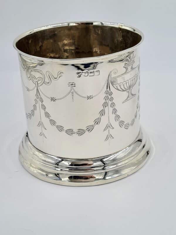 Antique Solid Silver Large Bottle Holder Coaster Stand 1907 - Image 5