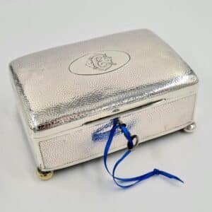 Antique Sterling Solid Silver Jewellery Two Tier Lock Box Antique Silver Antique Boxes