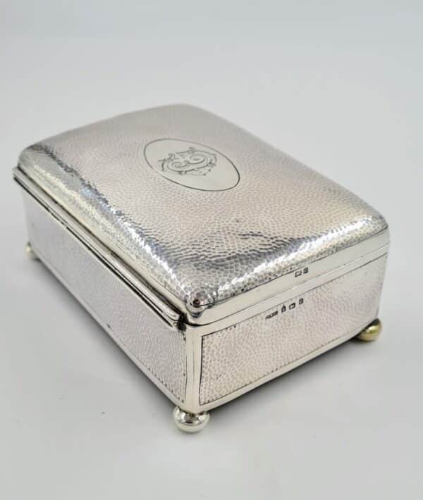 Antique Sterling Solid Silver Jewellery Two Tier Lock Box - Image 6
