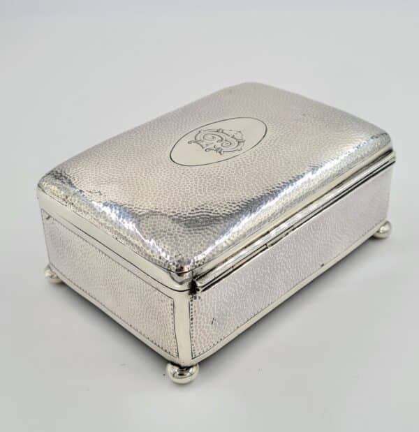 Antique Sterling Solid Silver Jewellery Two Tier Lock Box - Image 12