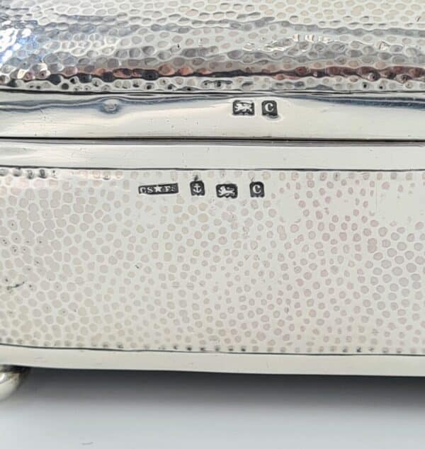 Antique Sterling Solid Silver Jewellery Two Tier Lock Box - Image 10