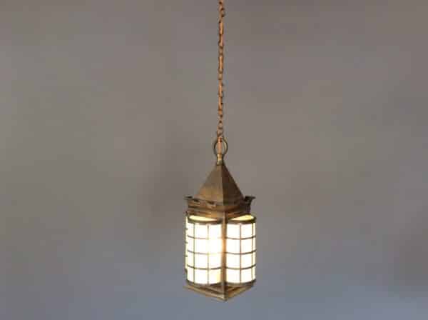 Large Arts and Crafts Brass Lantern - Image 2