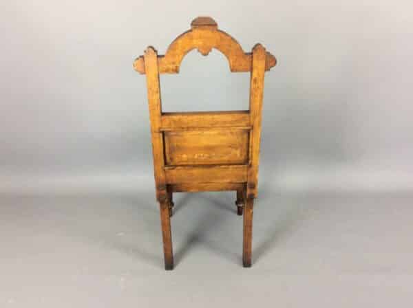 Gothic Revival Hall Chair with Minton Tiles gothic revival Antique Chairs 8